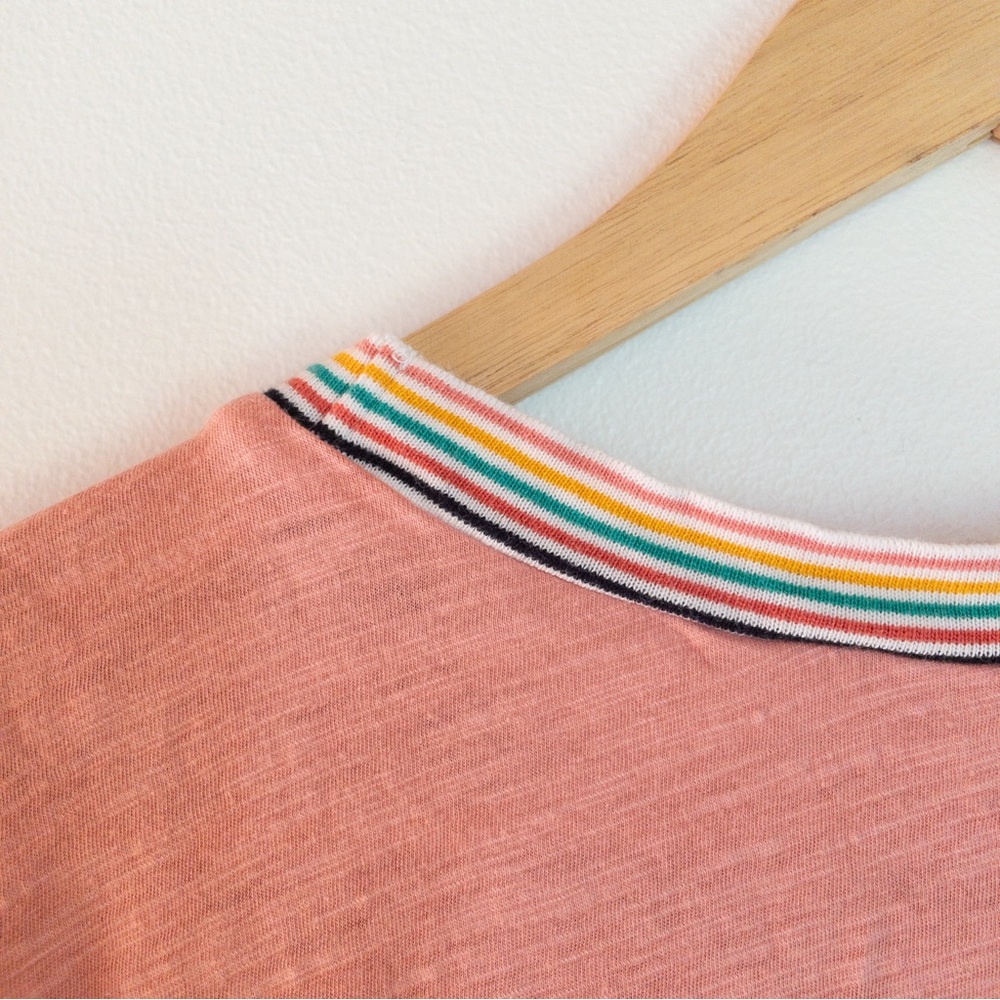 Loft Outlet Rainbow Trim Crew Neck Tee - Picture 6 of 6